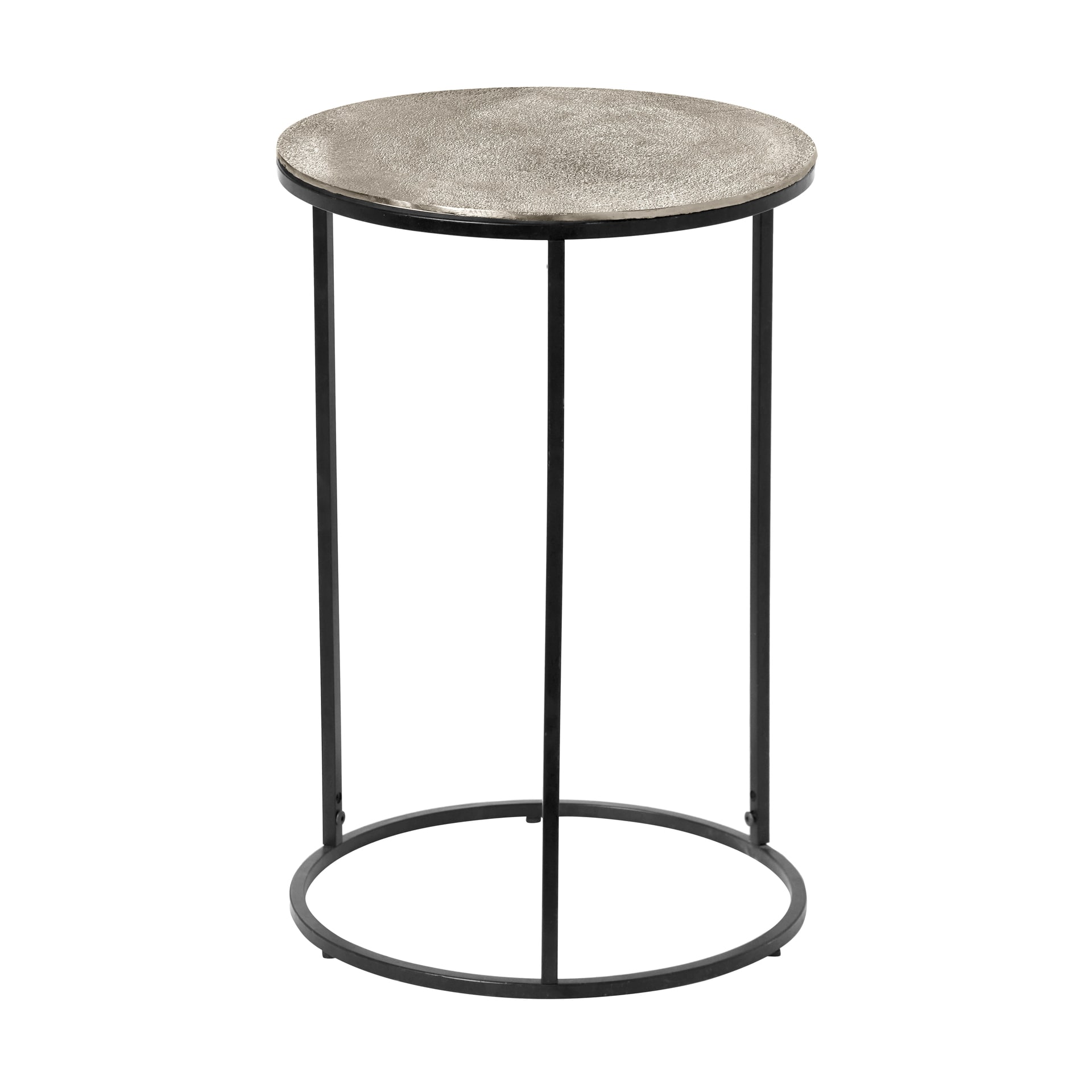 Beistelltisch PADMA 41 x 41 cm silberfarbig/schwarz