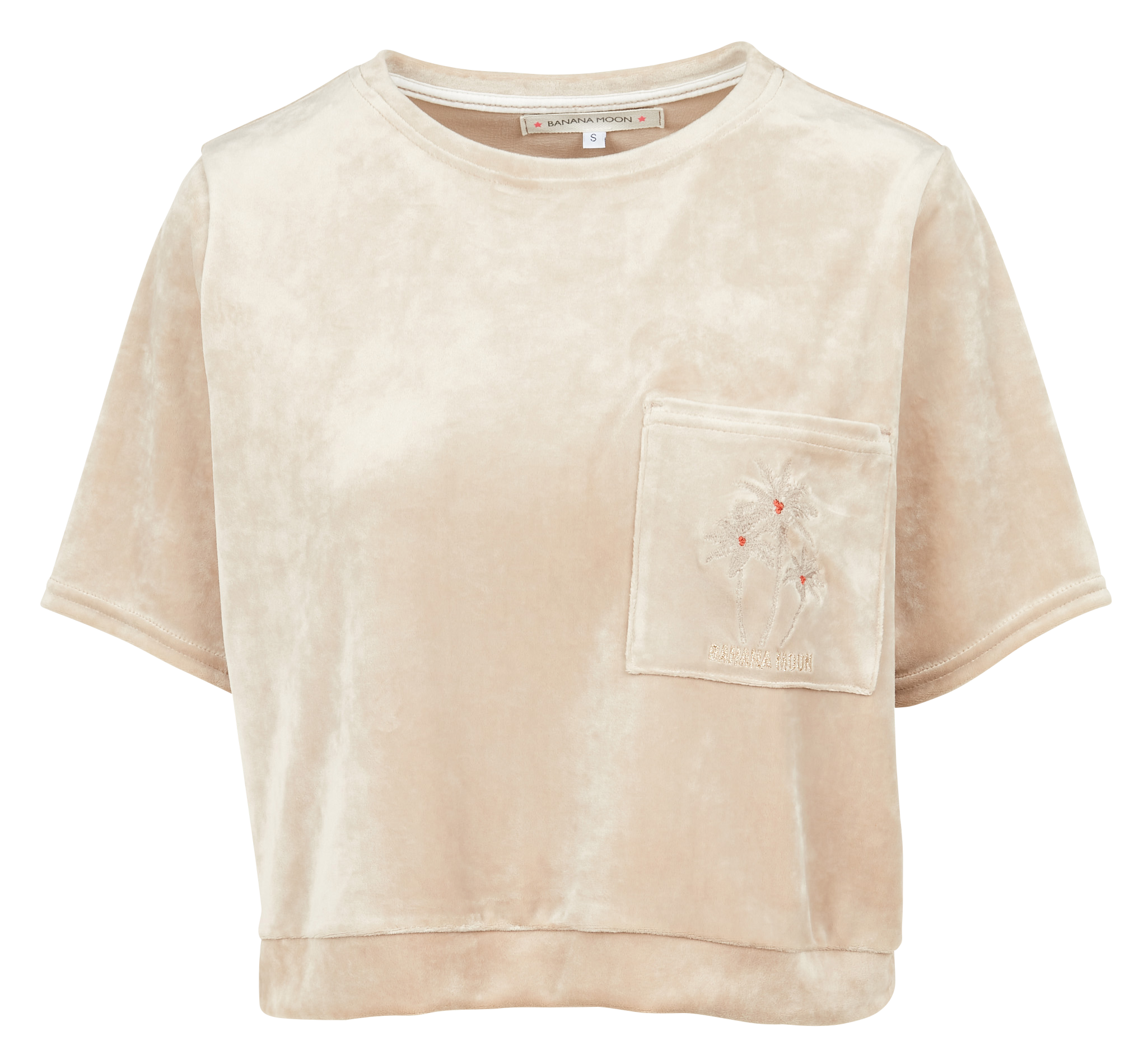 CHLOE SEALAKE - Top droit col rond en velours | Beige
