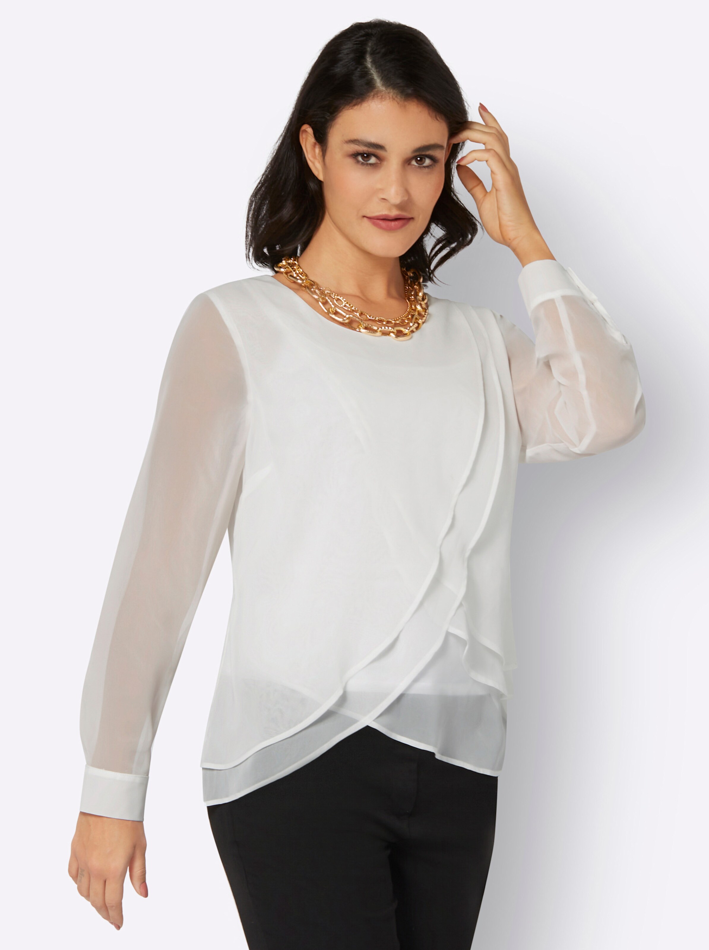 Bluse in ecru