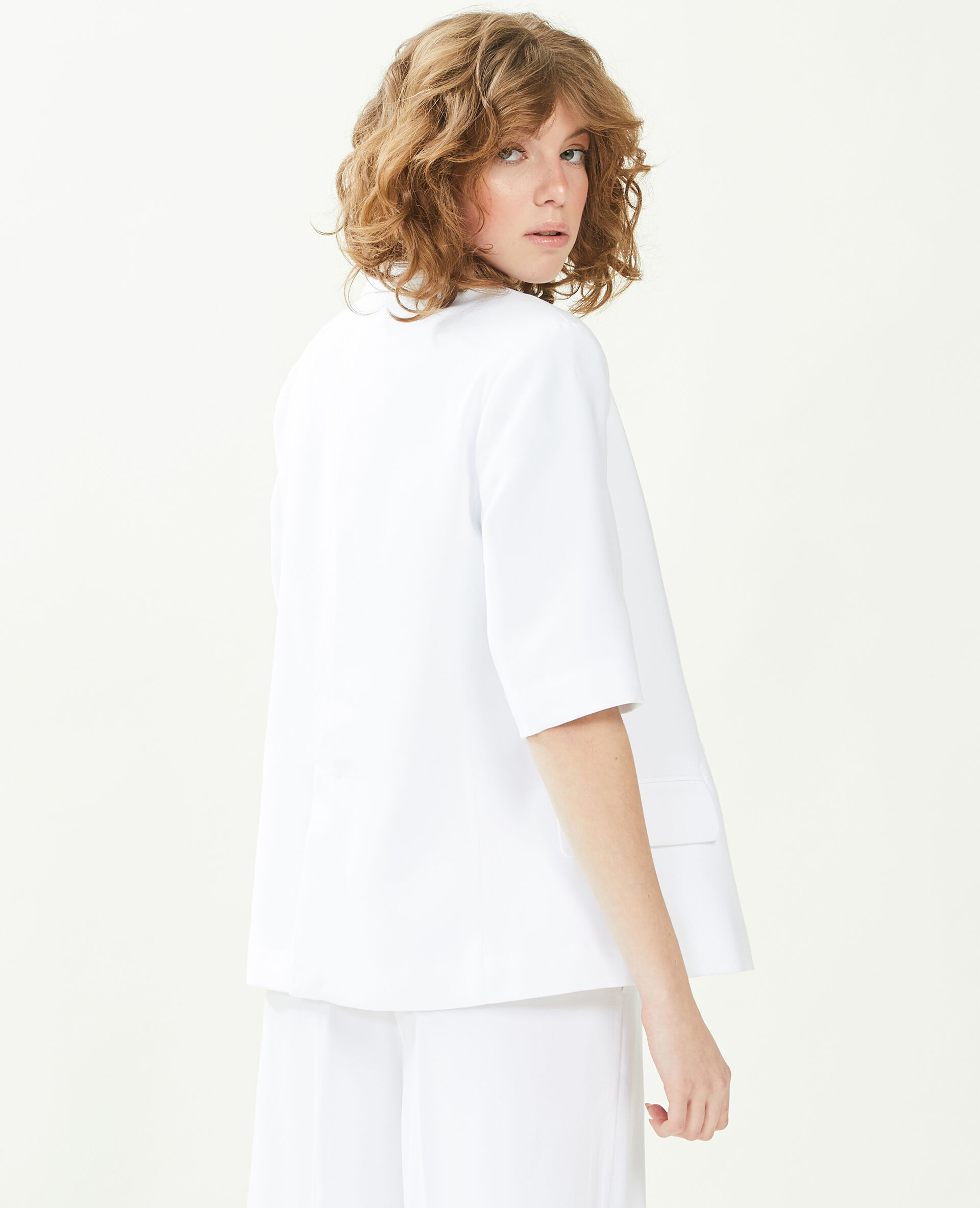 Veste blazer manches courtes - Blanc