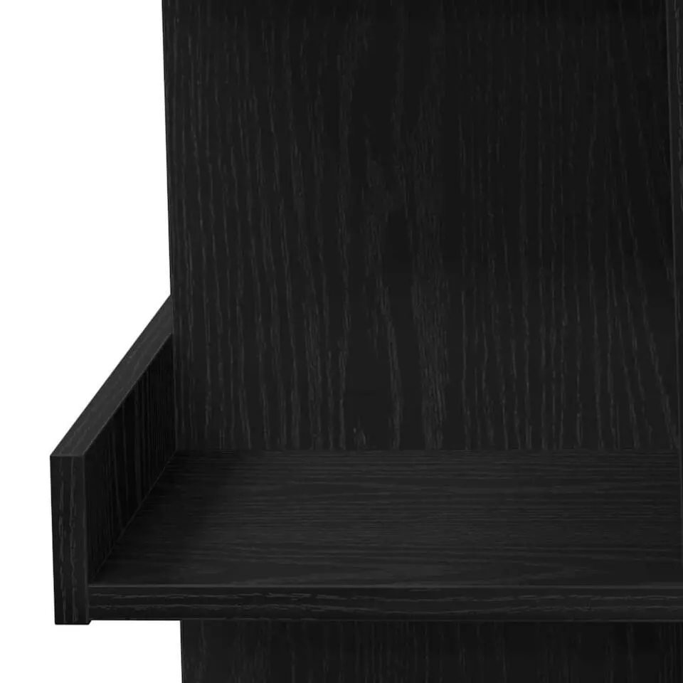 vidaXL - Bartafel met schappen - Zwart eiken - Bewerkt hout - 100x48 cm