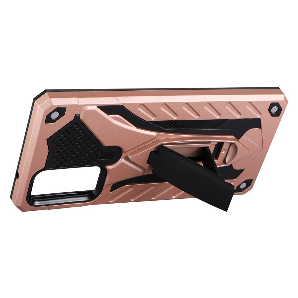 Samsung Galaxy S21 FE 5G Hybrid Hardcase Hülle   Kickstand Aufsteller - Roségold / Schwarz
