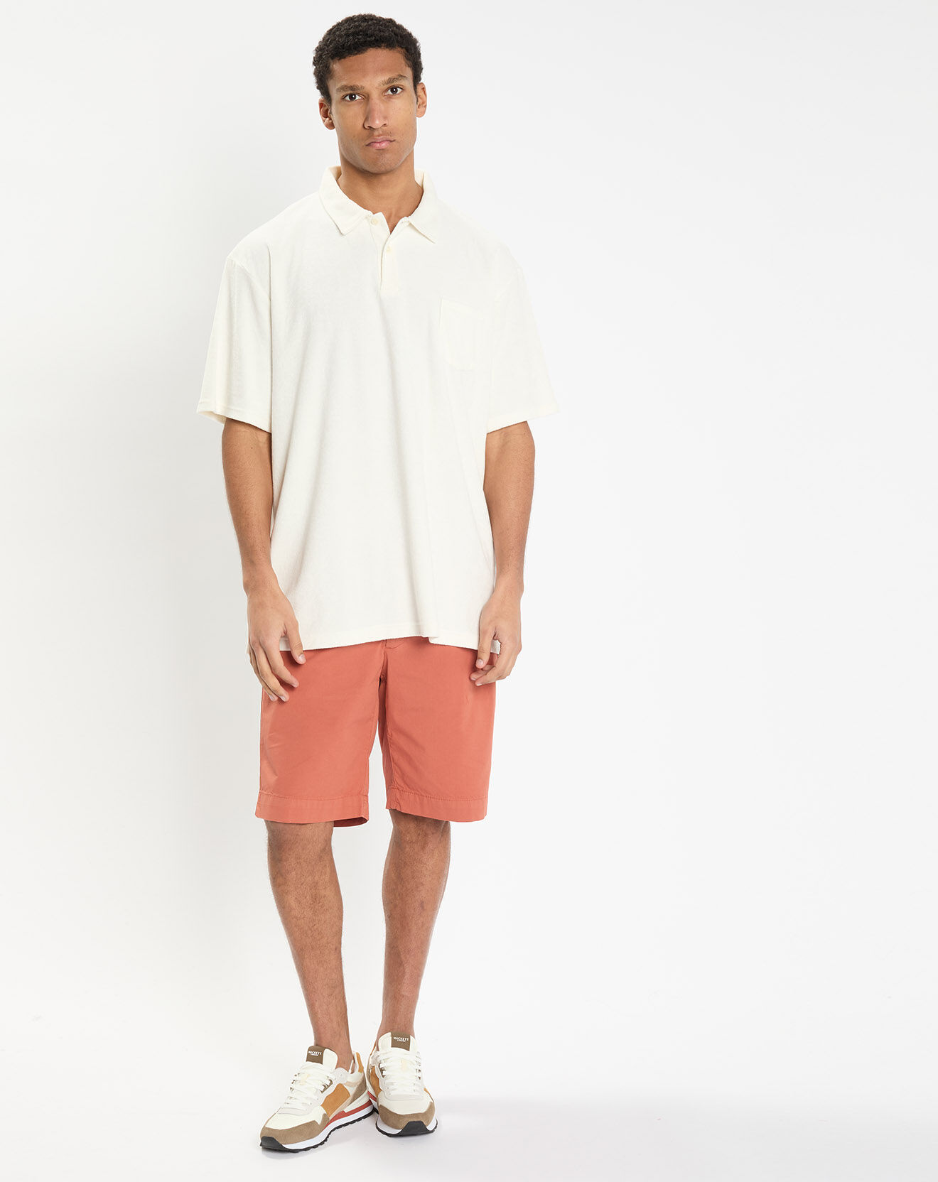 Hackett London Polo Slim Fit uni éponge écru