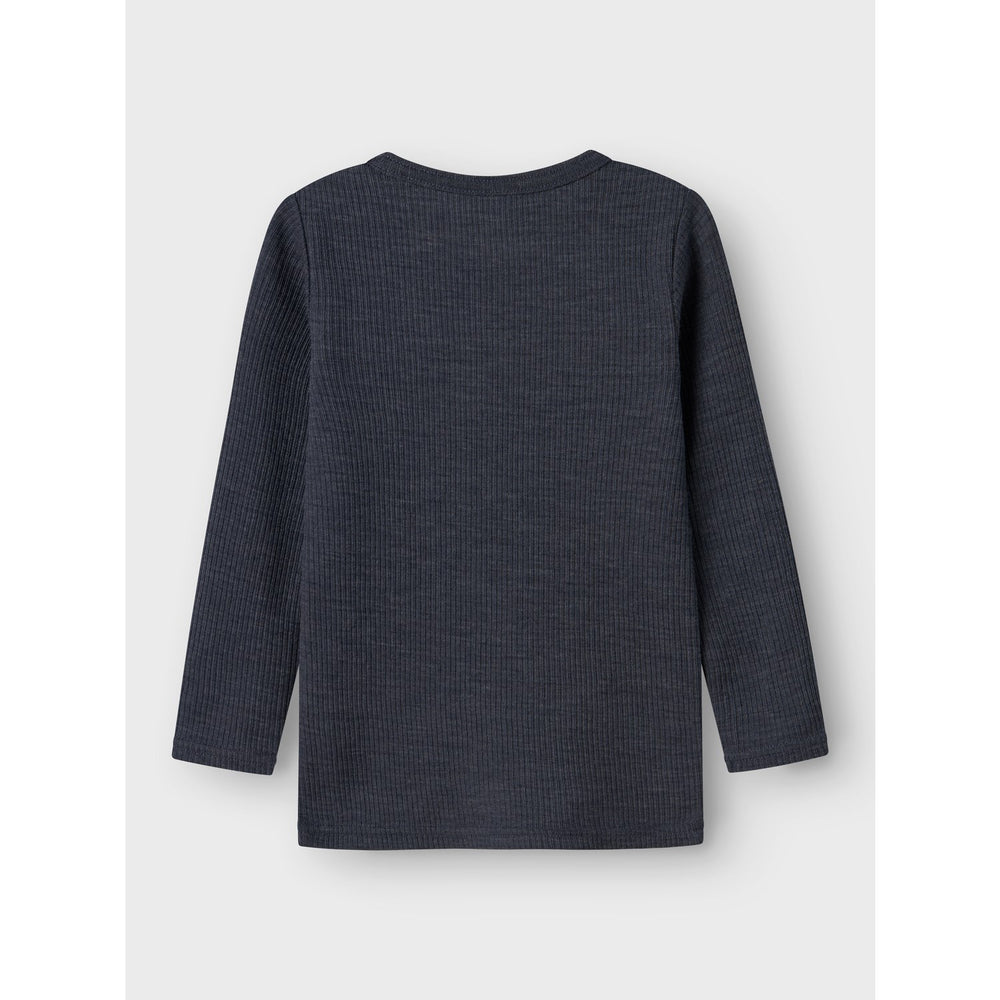 Køb Name It Ombre Blue Nmnwax Uld Rib Ls Top Noos