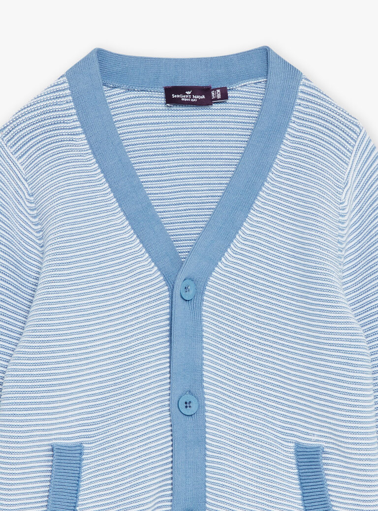 Gilet bleu à imprimé à rayures