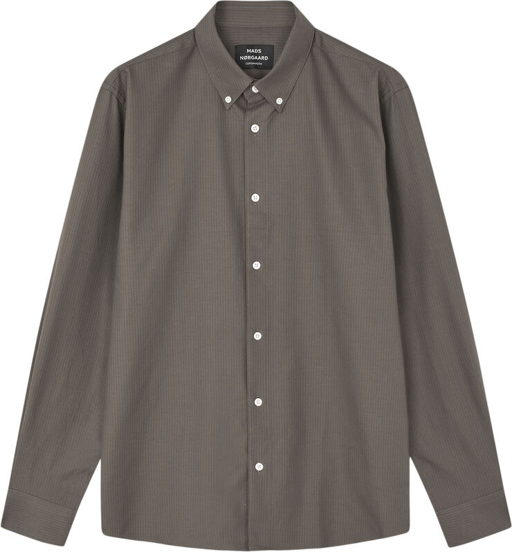 Mads Nørgaard - Copenhagen Cotton Oxford Sune Stripe Shirt BD Grøn med striber