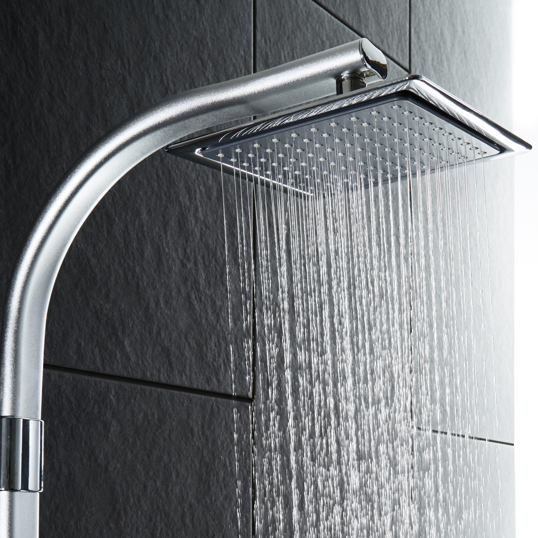 tectake® Regenduschsystem, Chrom-Optik, zusätzliche Handbrause, Antikalktechnik