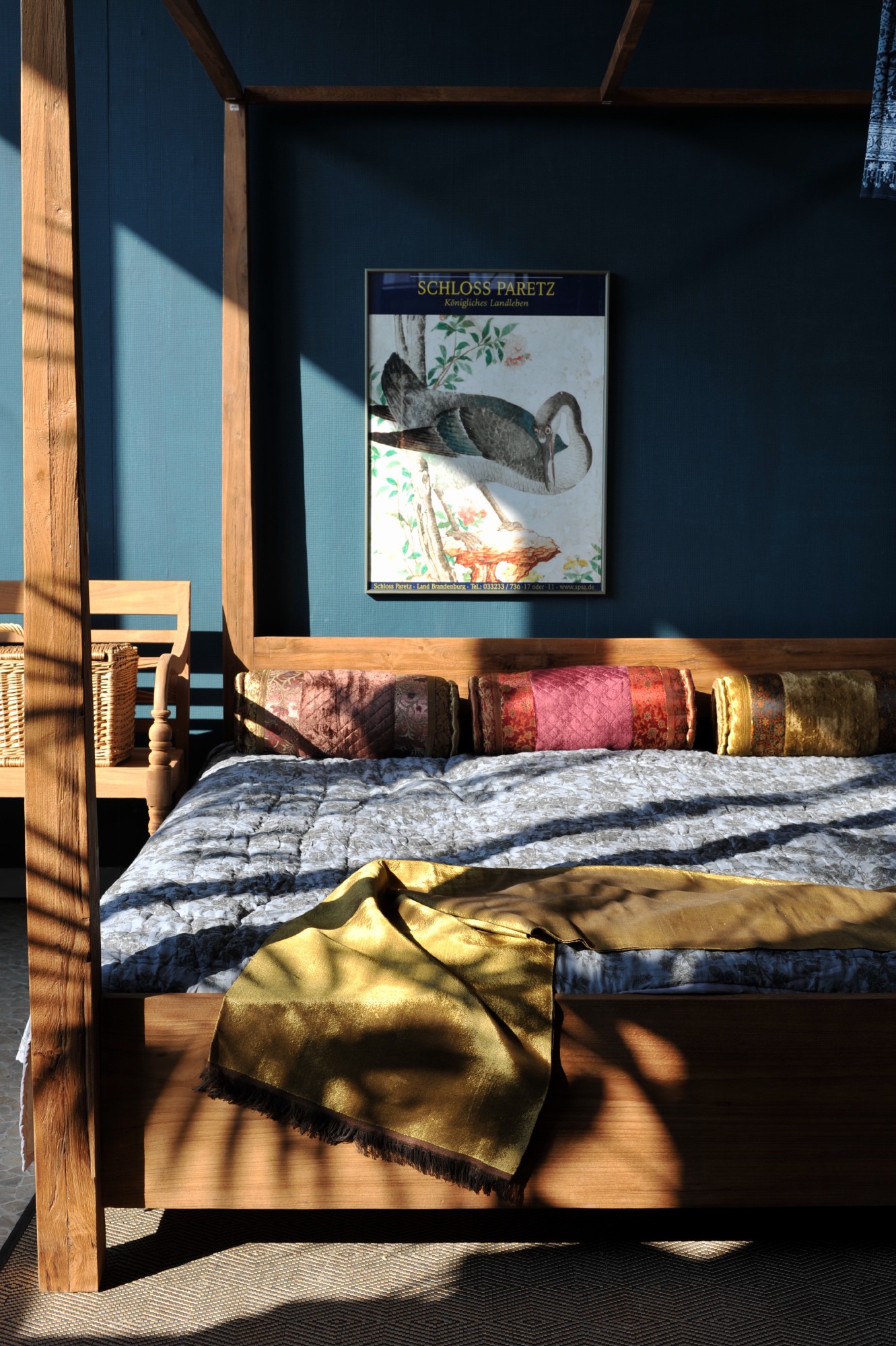 Himmelbett 'Surakarta' aus recyceltem Teak, natur, B 180 cm, L 200 cm von fischer's lagerhaus