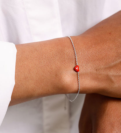 Design Letters Armband - Klein BIG Love - Silber/Rot