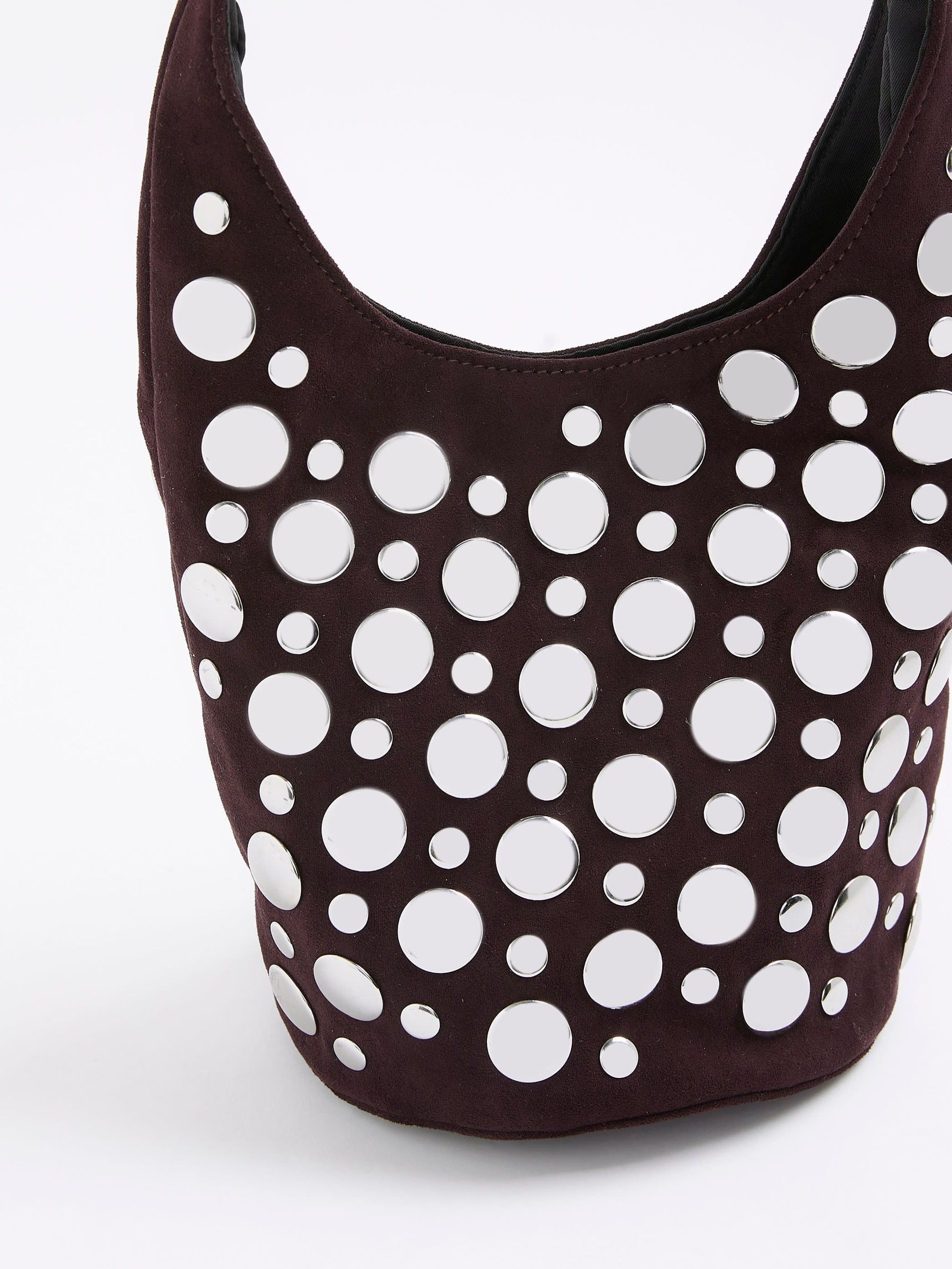 River Island Studded Suedette Bucket Bag