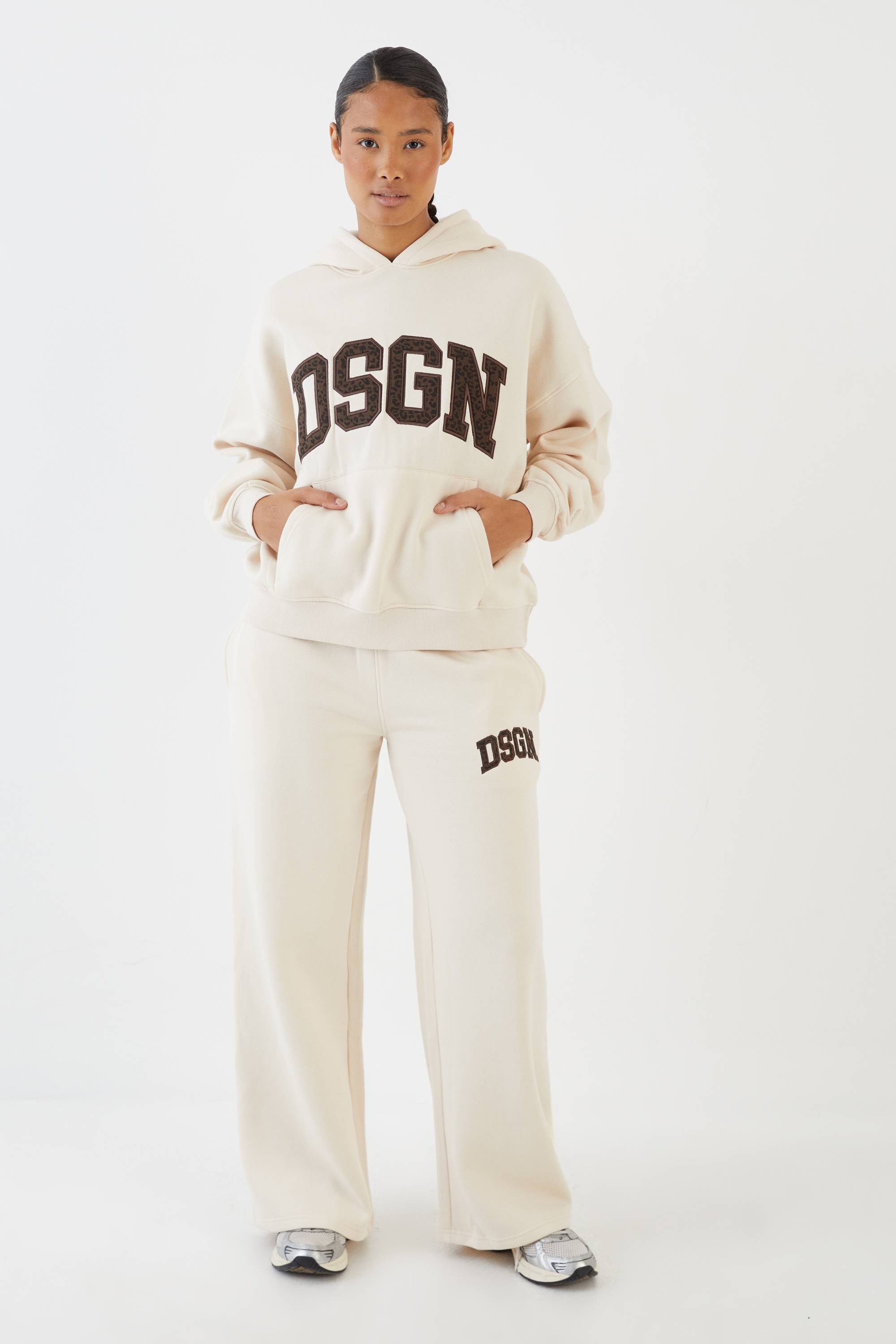 DSGN Studio Leopard Applique Oversized Hoodie