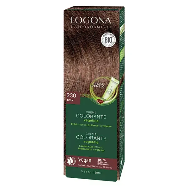 Creme de coloração capilar Logona 230 teca 150ml