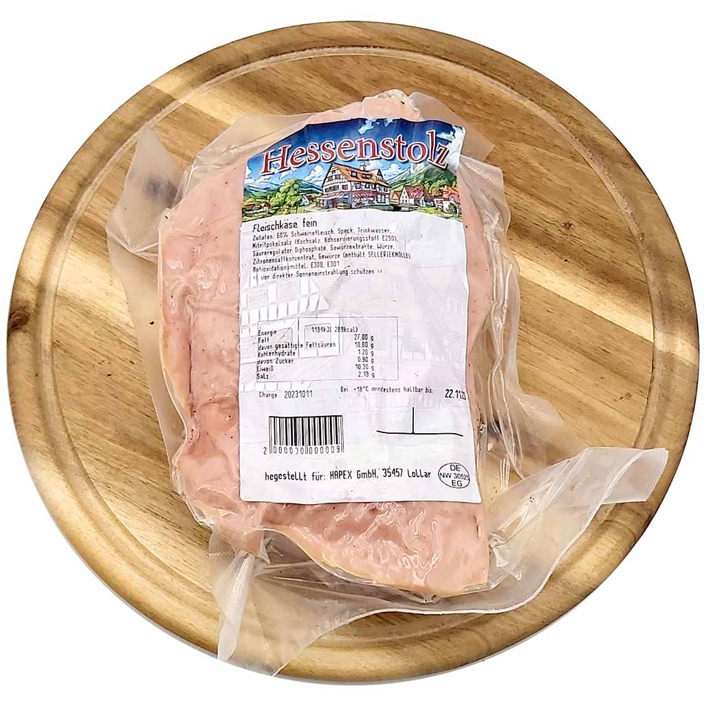 Hessenstolz Fleischkäse fein 500g MHD:3.1.25