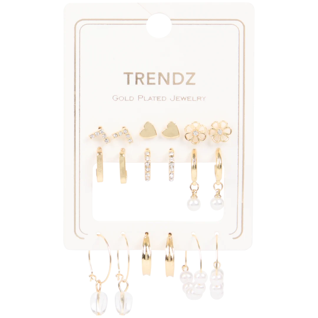 Trendz vergulde oorbellenset 9 paar | diverse varianten