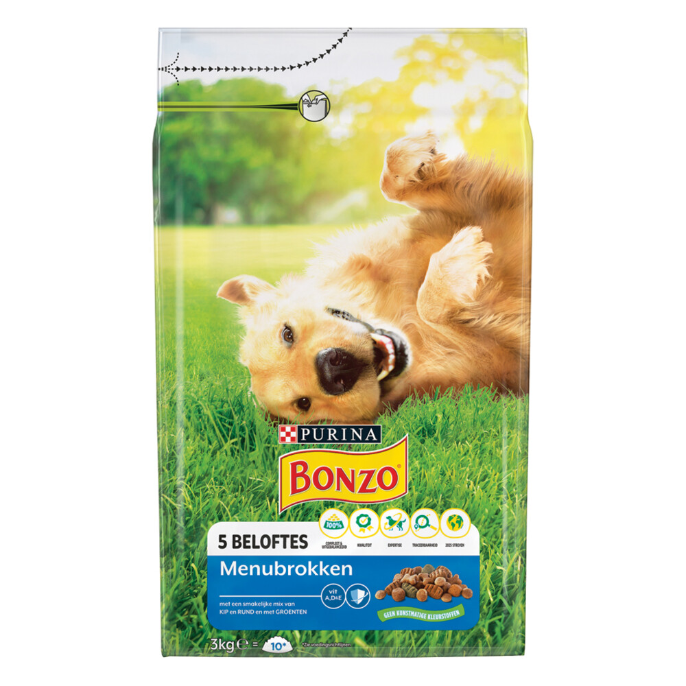 Bonzo Droogvoer Adult Menubrokken Kip3 kg