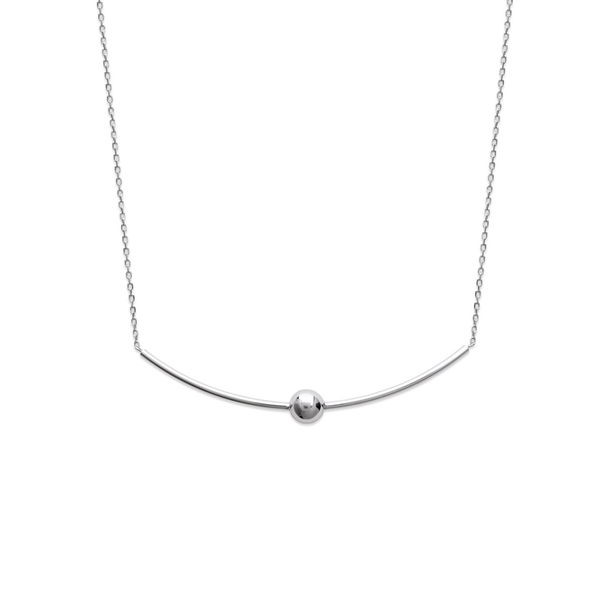Collier Brillaxis barrette et boule argent