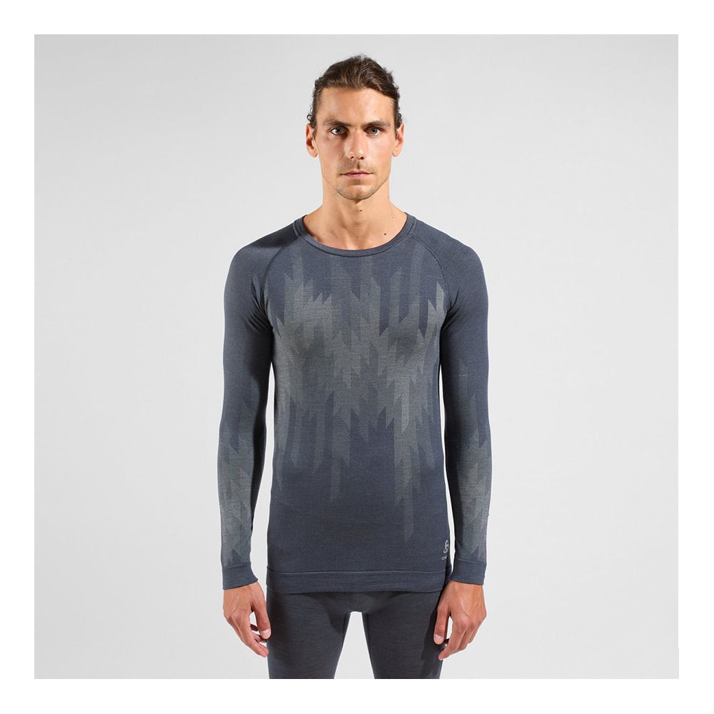 Odlo KINSHIP PERFORMANCE WOOL WARM 200 - Sous-couche Homme india ink melange