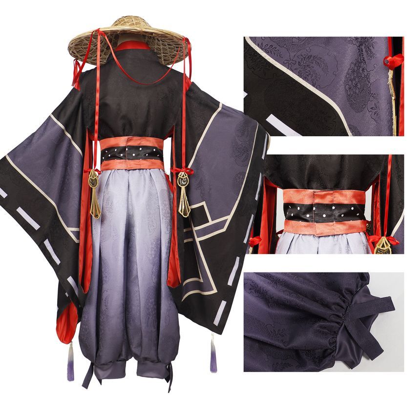 Custaplayu - Genshin Impact Scaramouche Cosplaykostuum / Pruik / Slippers / Set