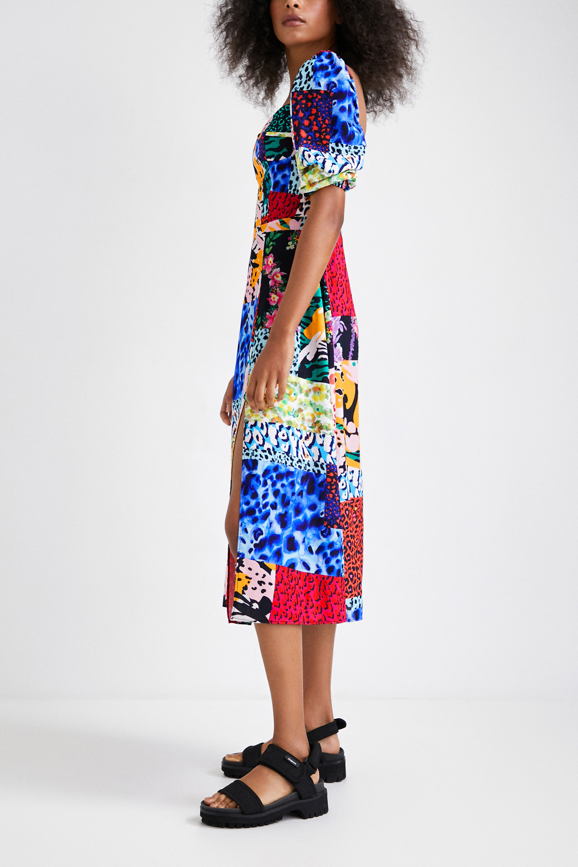 Robe évasée imprimé animal
