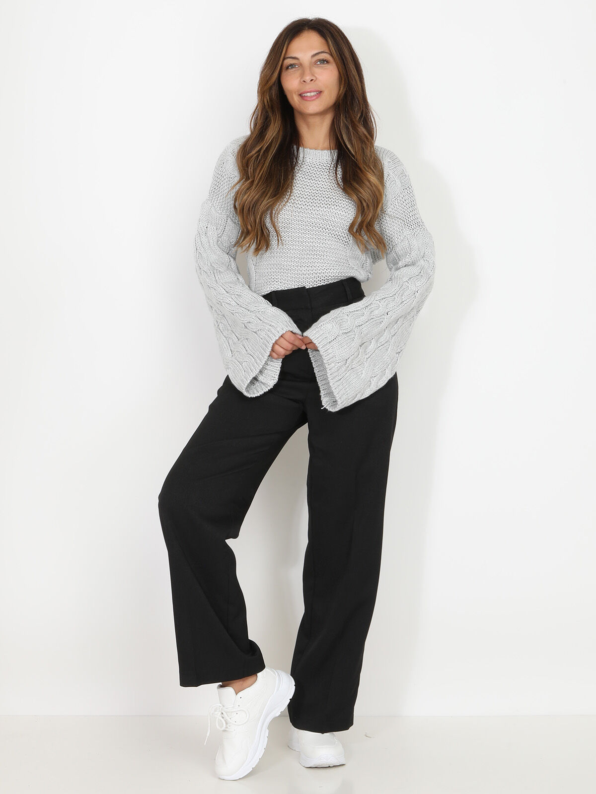 Pantalon à pinces ample- Noir