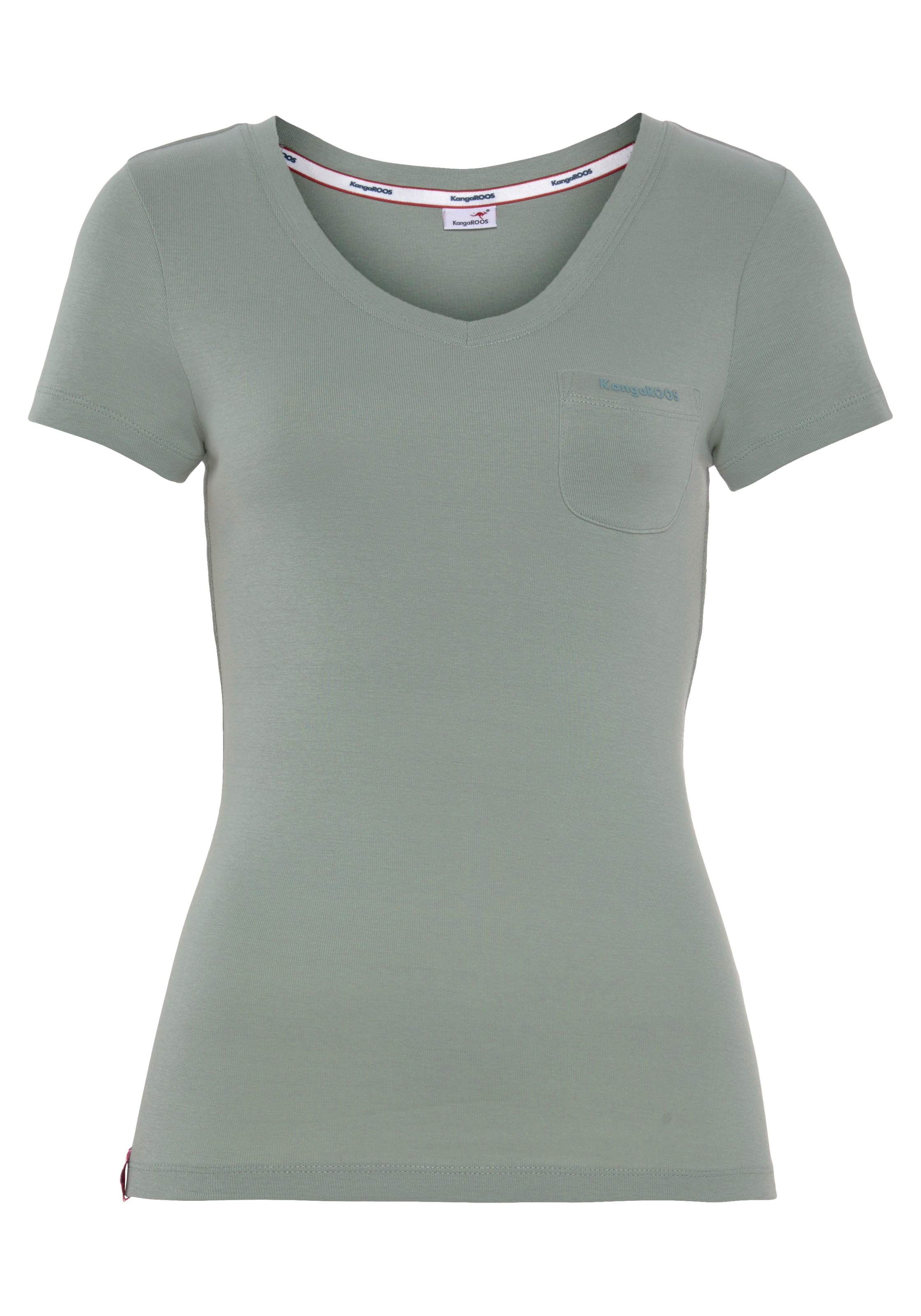 KangaROOS V-Shirt, 2er-Packer Spar-Set, Kurzarm,  figurbetonter Schnitt,  aus Baumwolle,  im 2er-Pack