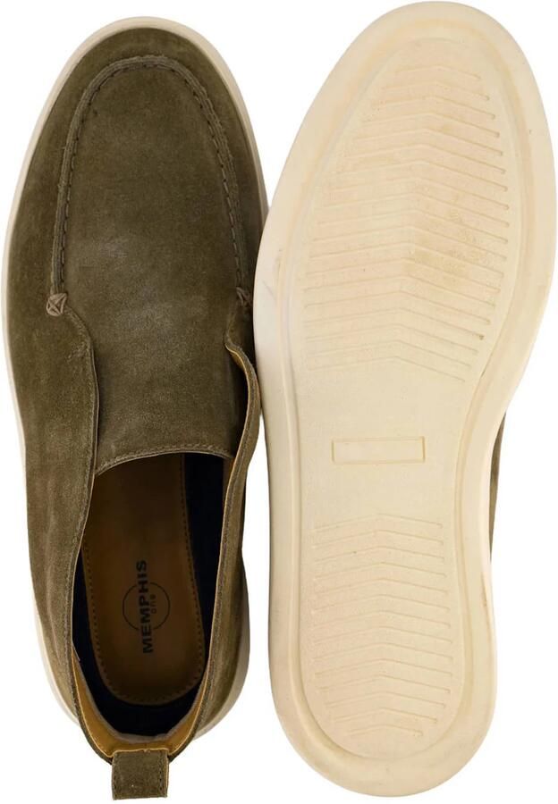 Memphis One suède enkelboots kaki