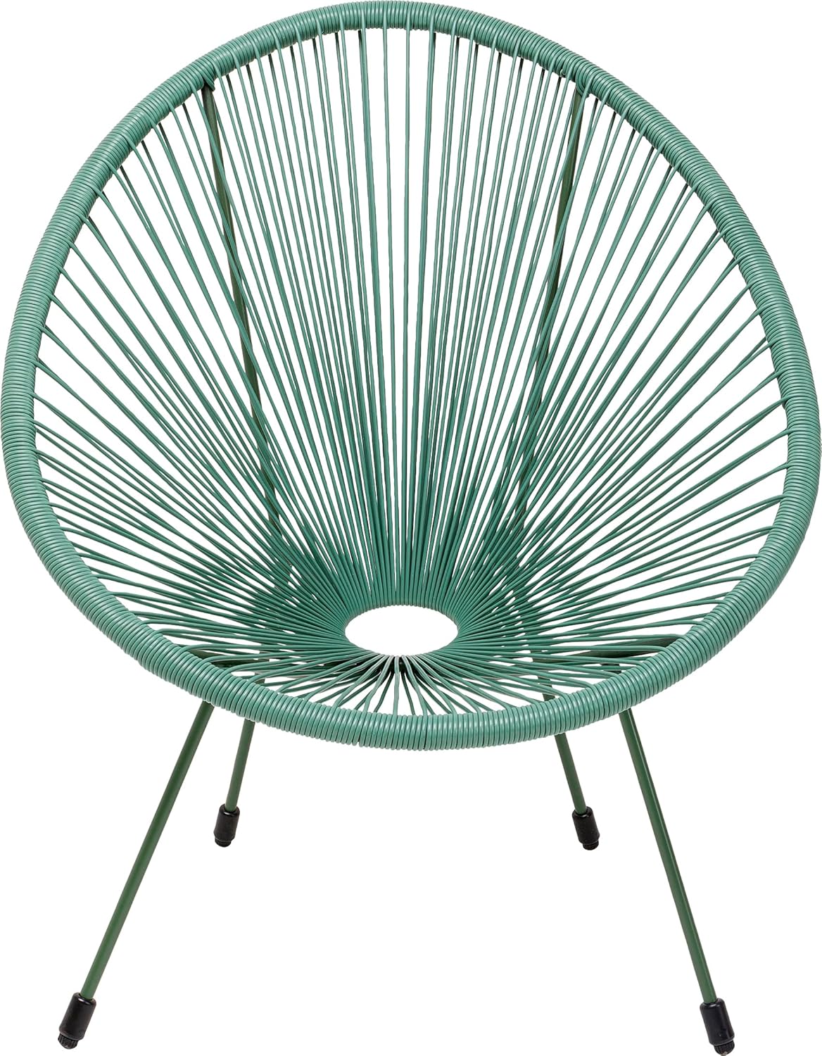 Kare Design Gartenmöbel Set Acapulco Mono, 2er Set, Grün, Indoor und Outdoor Sitzgruppe im Retro-Design, Sessel mit Beistelltisch, Lounge-Möbel für Balkon, Terrasse, Grünes Stahlgestell, Glas
