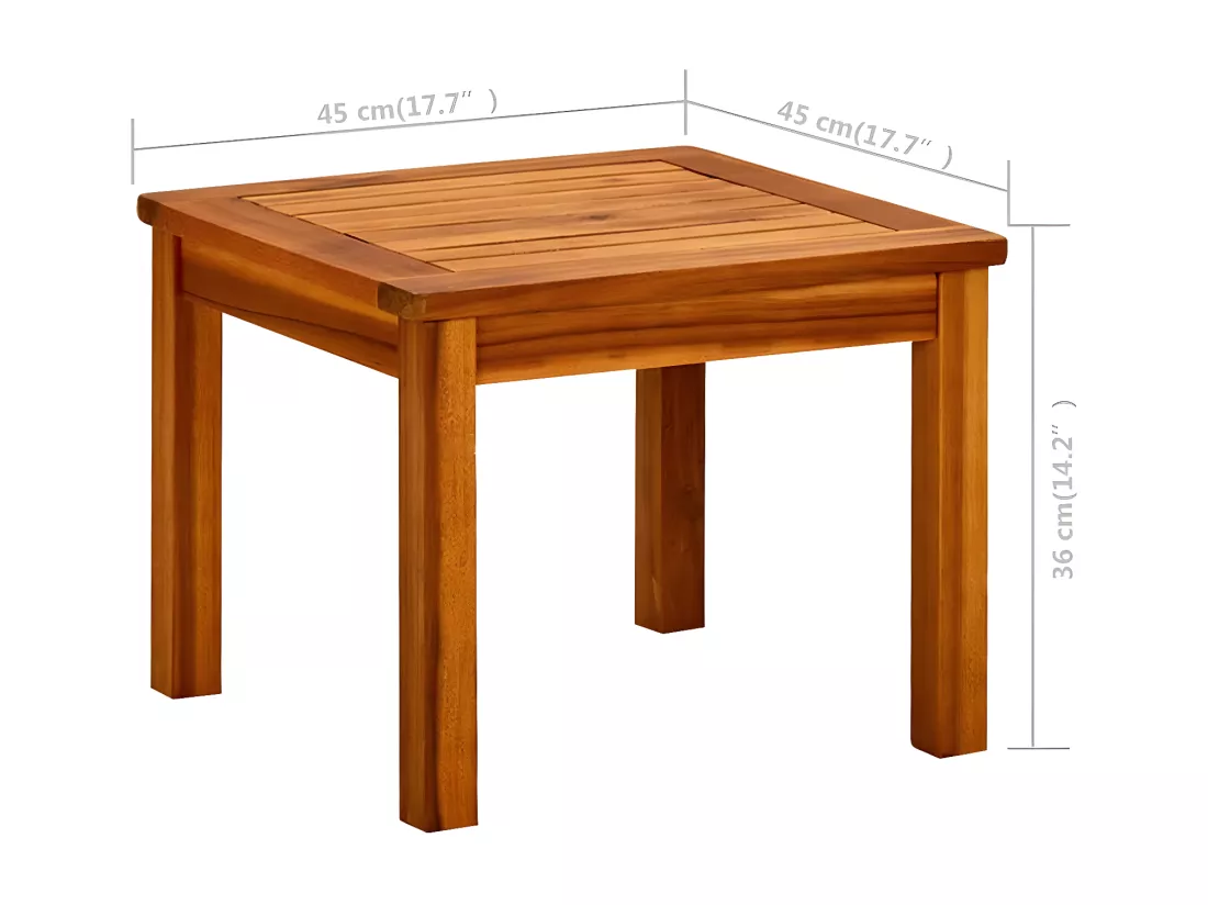 Prolenta Premium - Table basse de jardin 45x45x36 cm Bois solide d'acacia