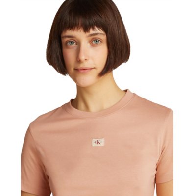 Tee-shirt à manches courtes femme Woven Label Regular Jersey CALVIN KLEIN