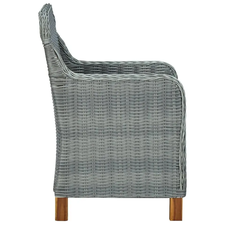 vidaXL - Tuinstoel - Grijs - Poly rattan - 2 stuks