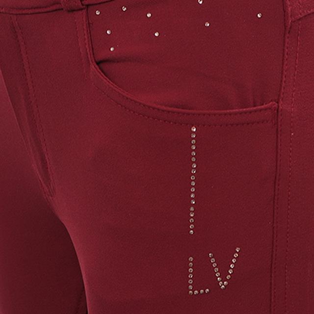 Paardrijbroek La Valencio LVWilhelmina Full Grip Kids Donkerrood