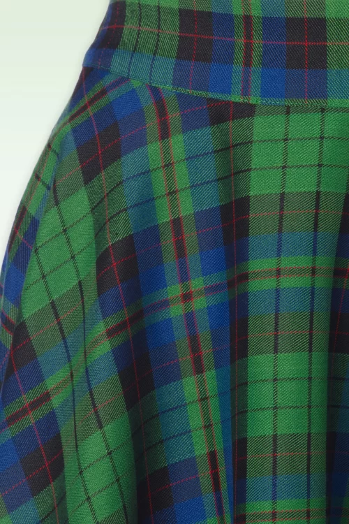 Banned Retro Winter Check swing rok in groen