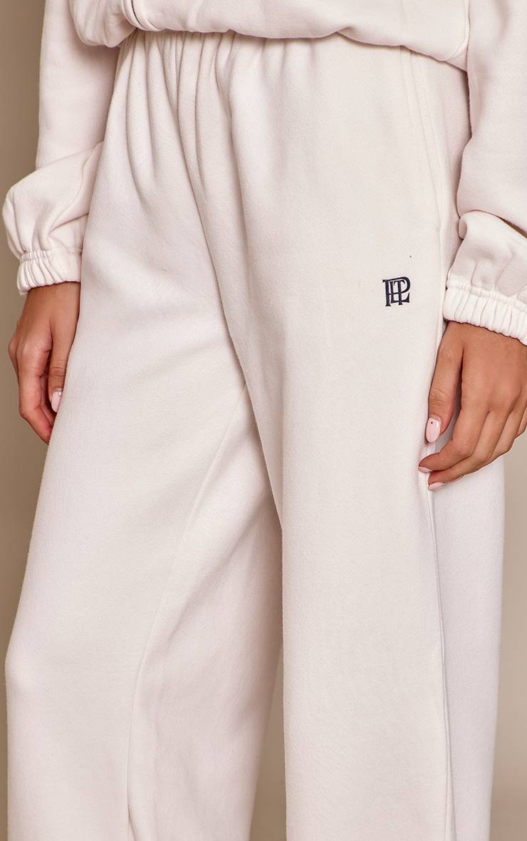 Crème Pantalon De Jogging Droit En Molleton De Coton Plt