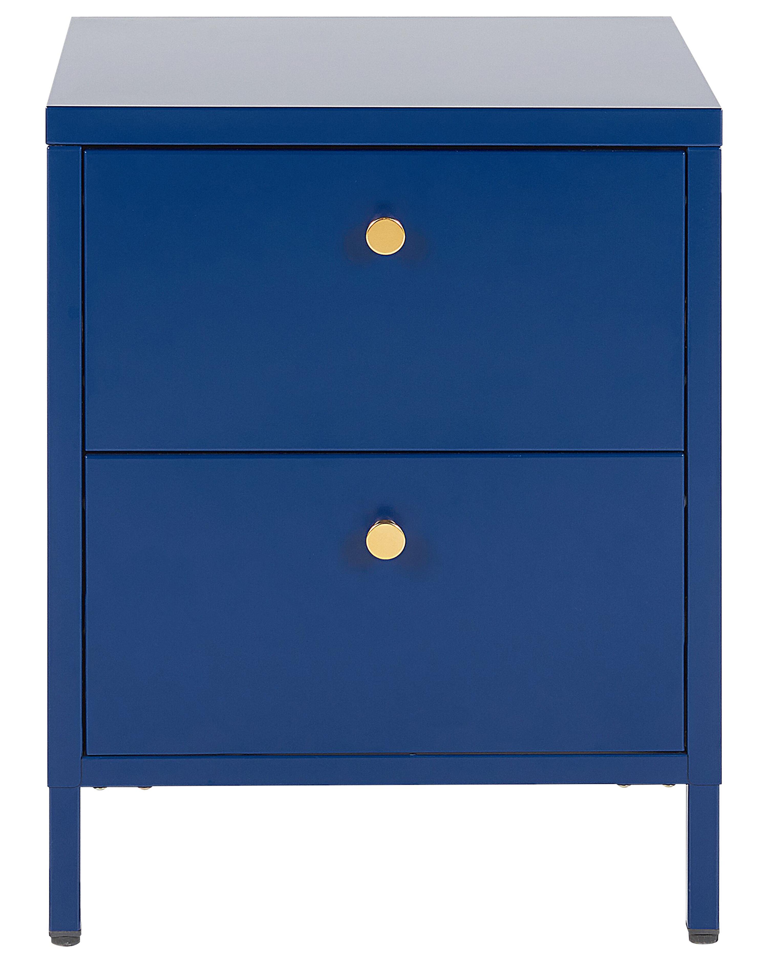 Nachtkastje met 2 lades KYLEA Metaal Marineblauw