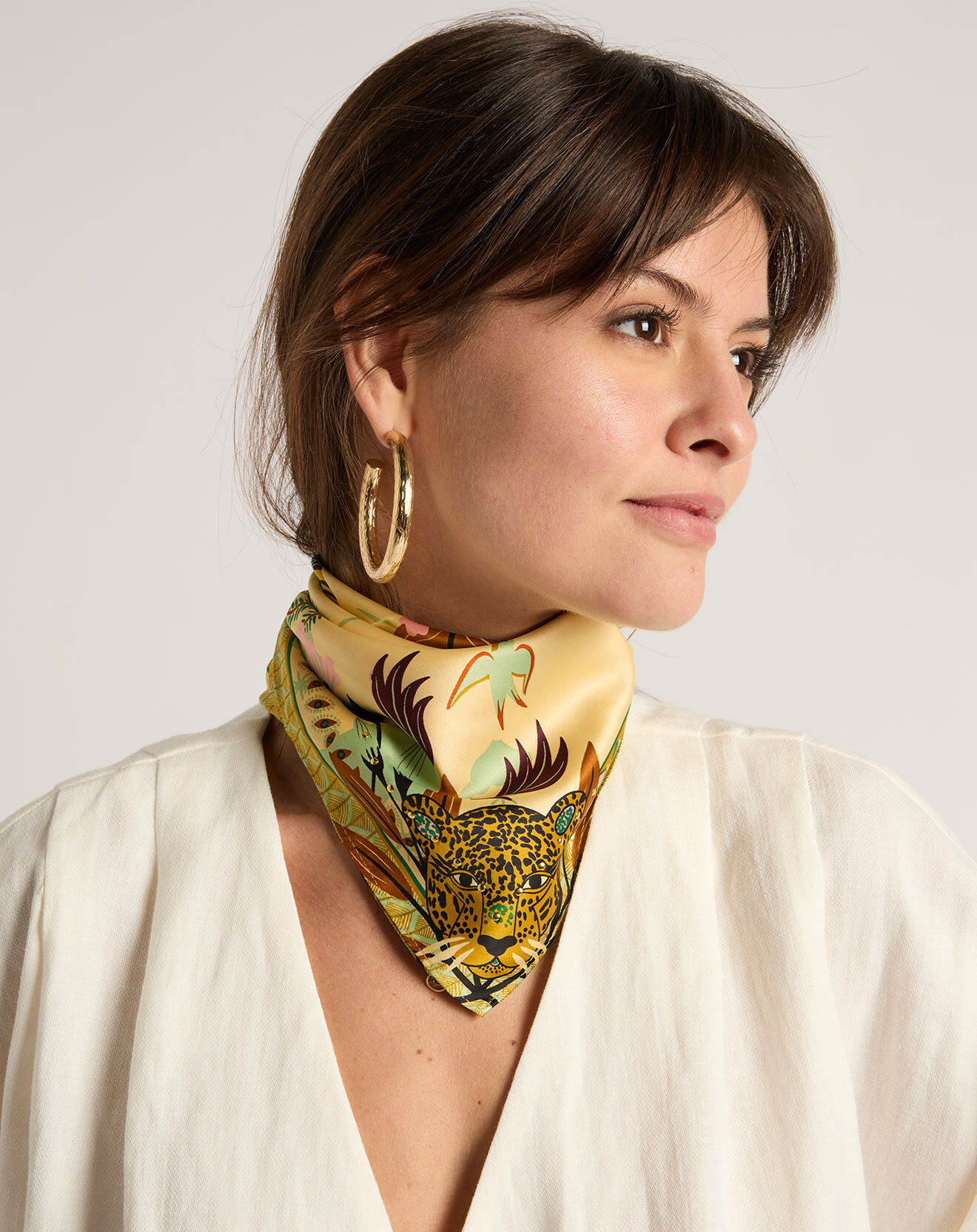 Wild Mini Foulard Savage_Mini beige - 54x54 cm