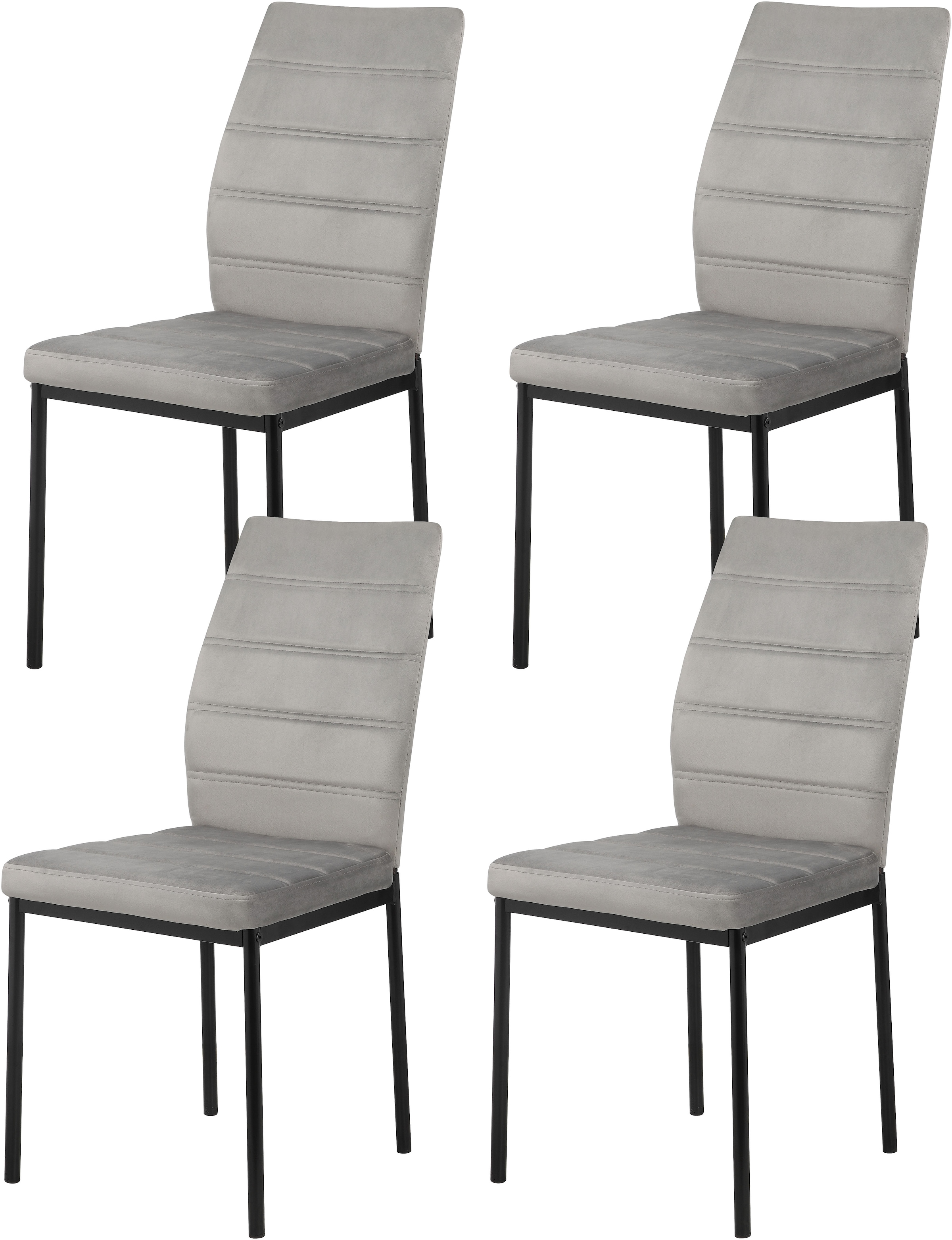 INOSIGN Esszimmerstuhl »Cresswelle, TOPSELLER!, OTTOs Choice« (Set) 4 Stk.Polsterstuhl mit weichem Samtveloursbezug, Metallgestell