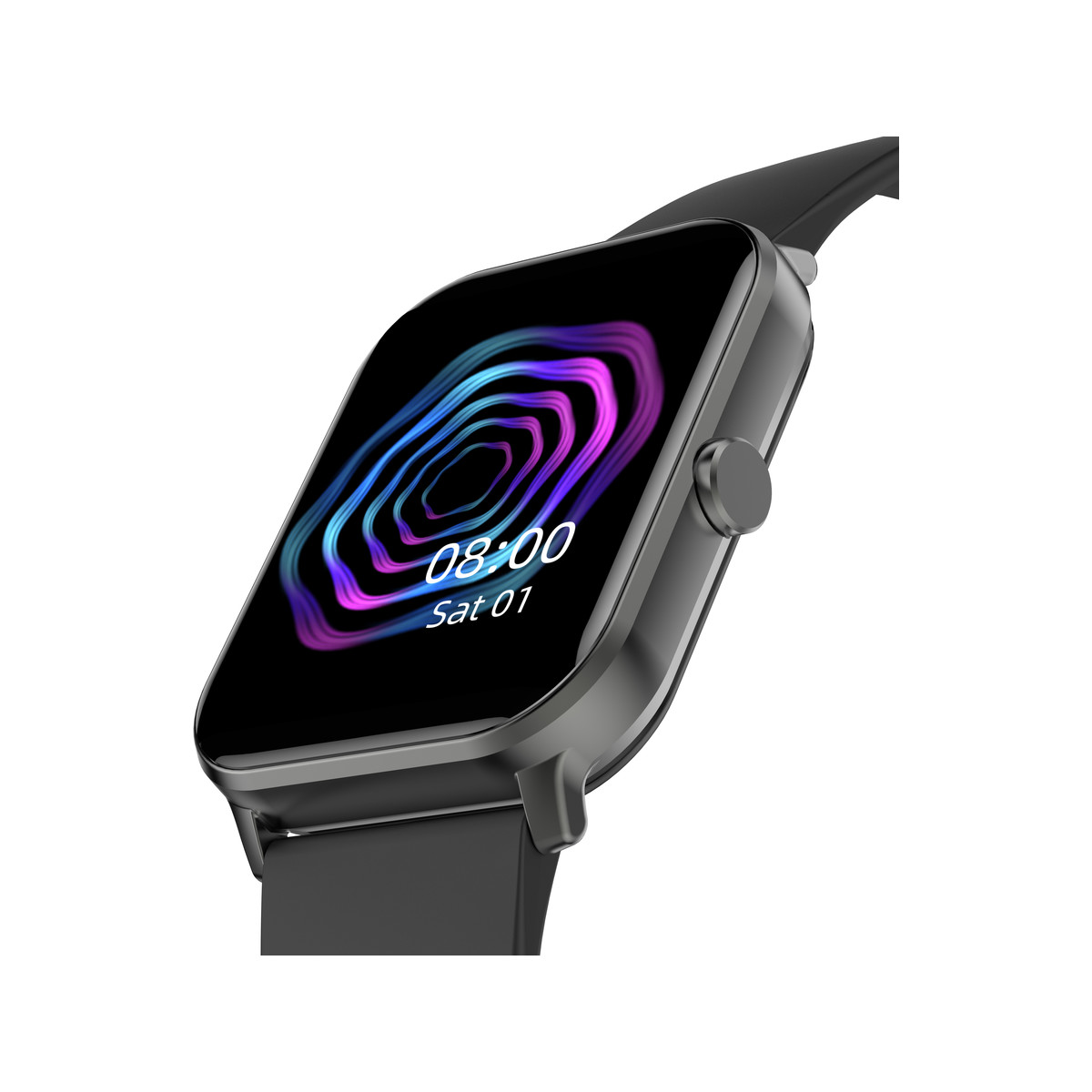 Montre SMARTY 2.0 team mixte connecté métal noir bracelet silicone noir
