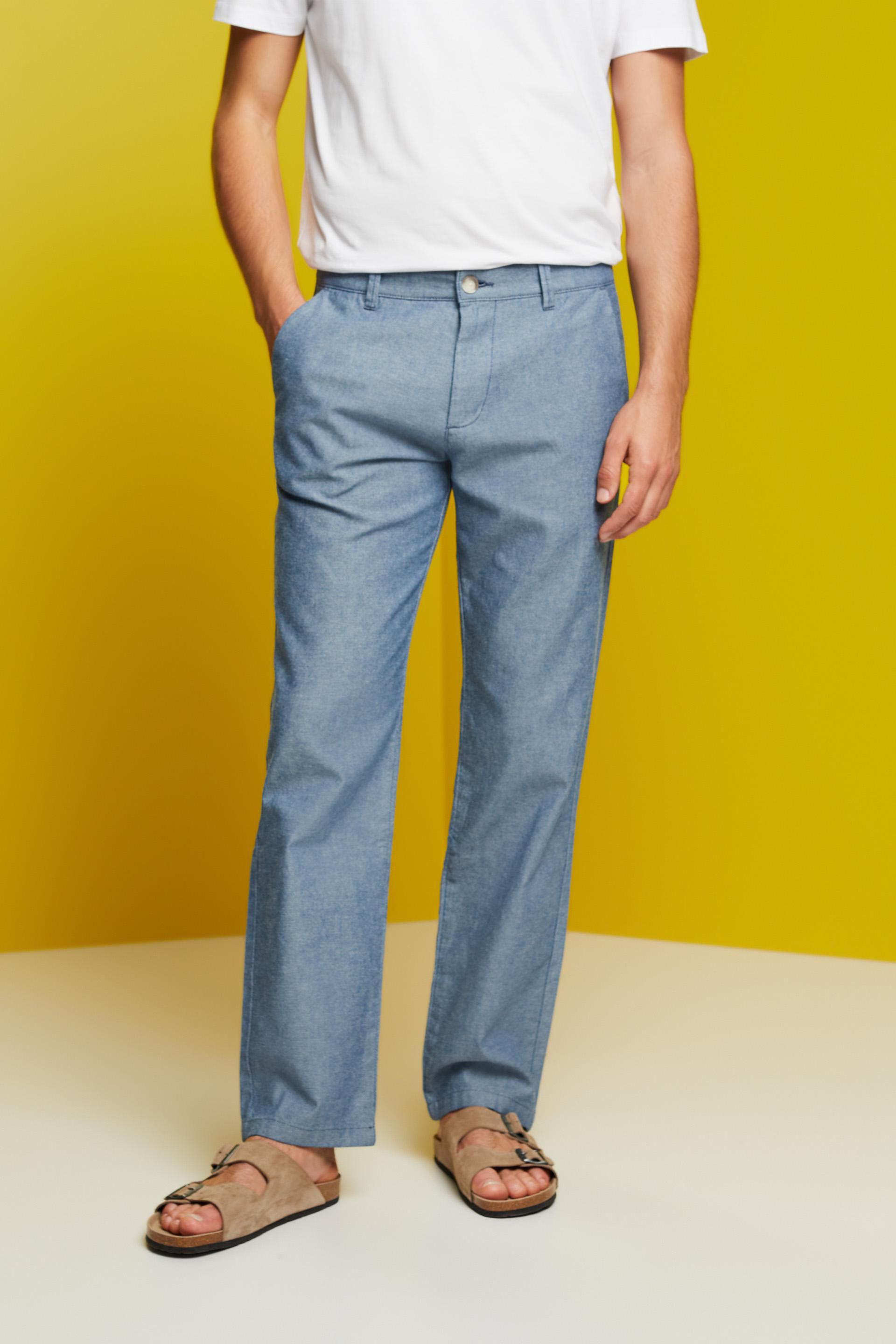 Chino en tissu structuré, 100% coton