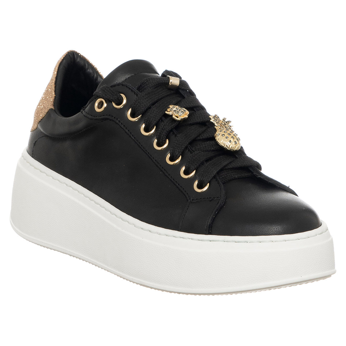 Loretta Pettinari Sneakers en Cuir Maé noires