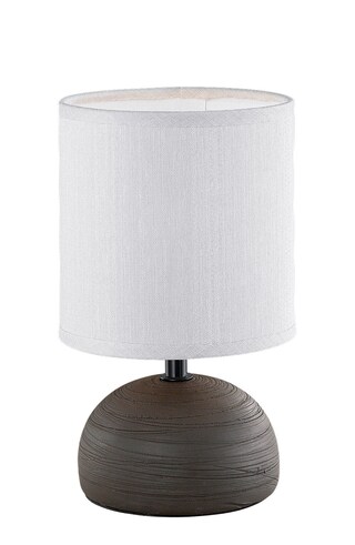 Retrofit Tischlampe Luci cappuccino weiß 14cm 23cm Keramik Textil