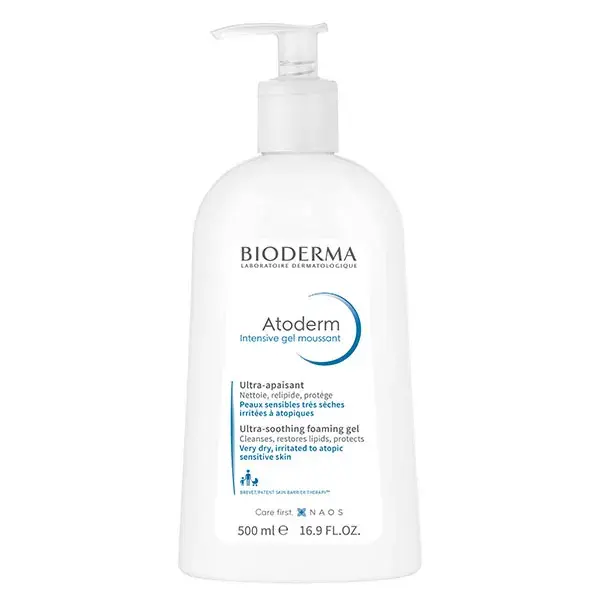 Bioderma Atoderm Gel de Banho Sem Sabão para Pele Seca, Tamanho Família, 500ml
