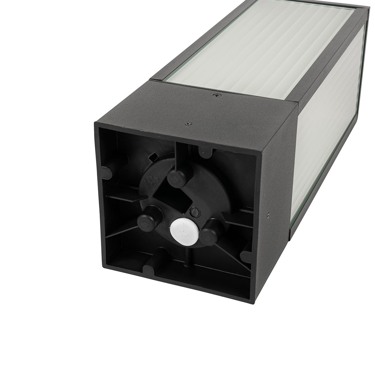 Smart staande buitenlamp zwart met ribbel glas 40 cm incl. Wifi A60 - Charlois