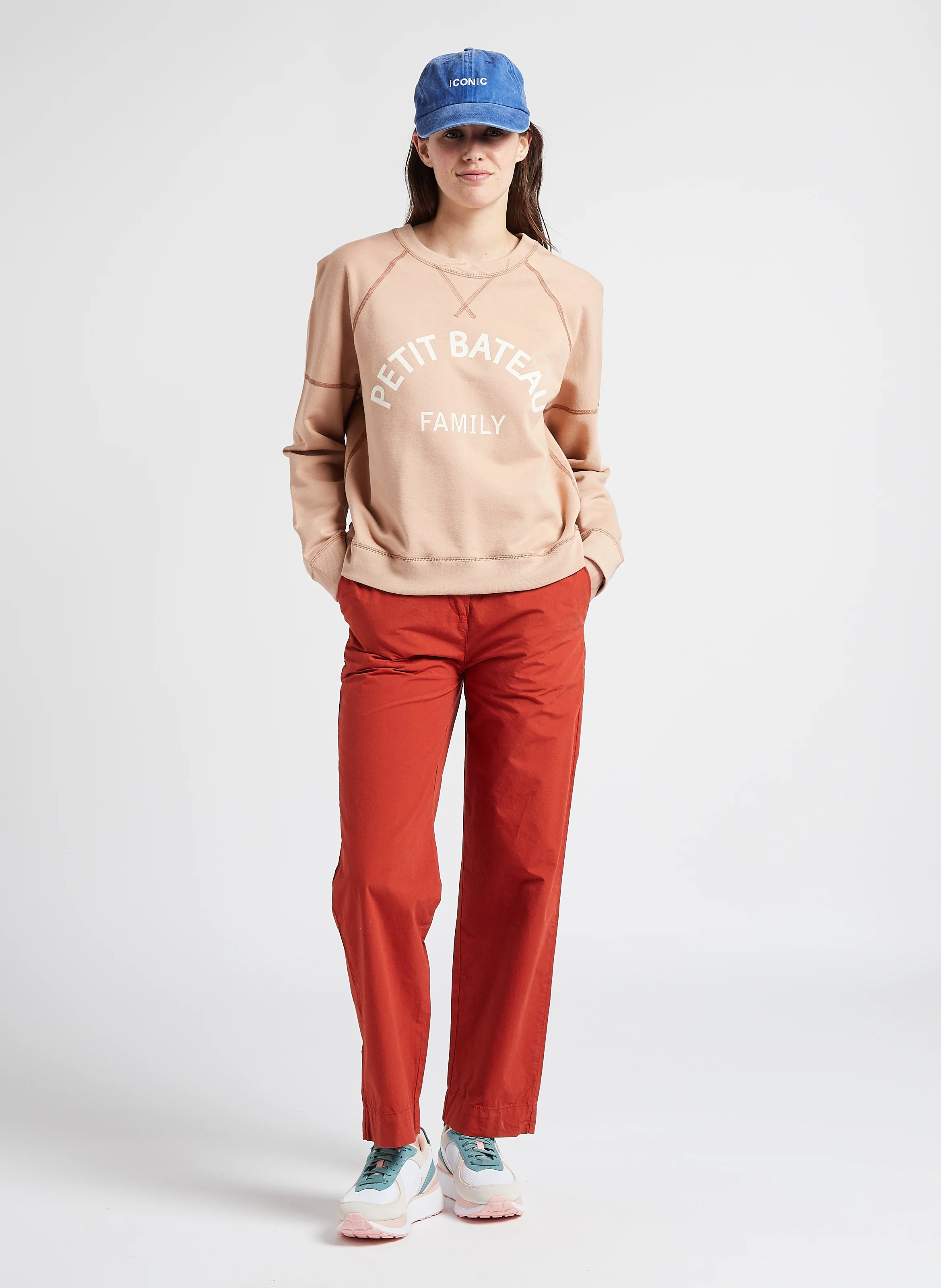 Sweat col rond en coton | Rose