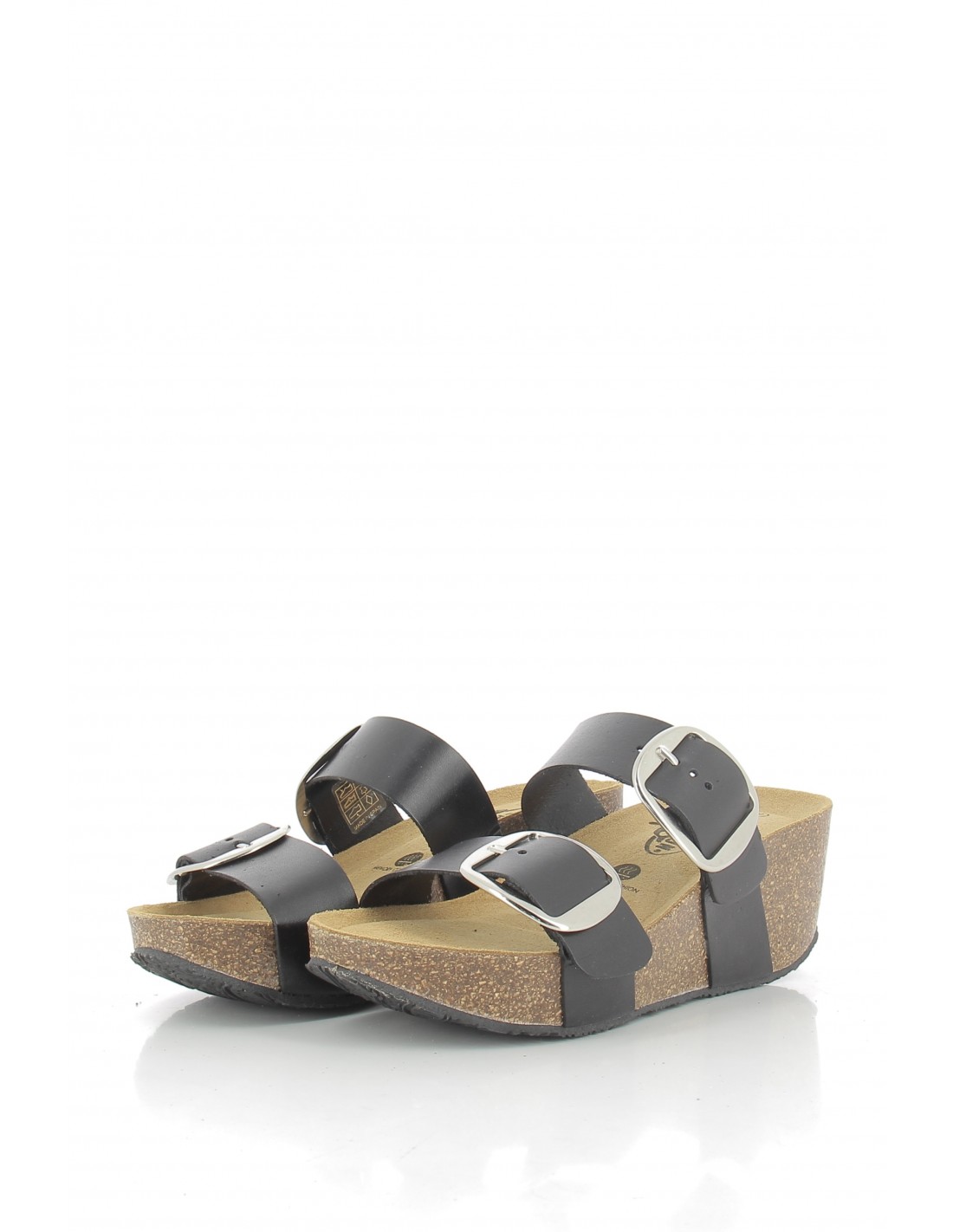 plakton Mules compensées femme so rock bi noir
