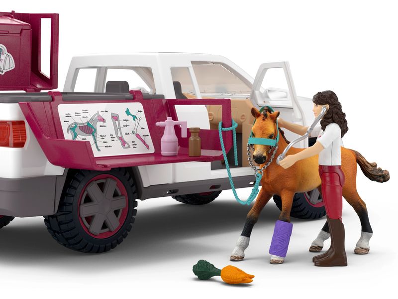 Schleich Spielfigurenset Horse Club Mobile Tierärztin mit A Playset Tierärztin mit mobilem Anhänger