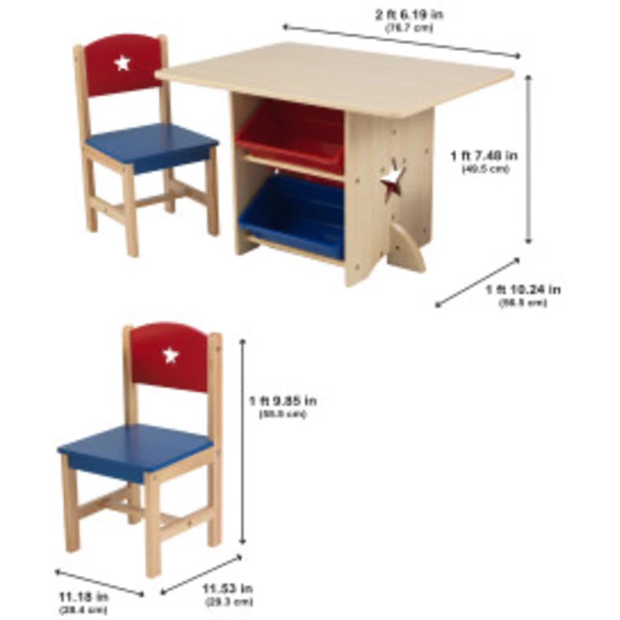 KidKraft® Tisch- und Stuhlset Sternchen natur  bunt
