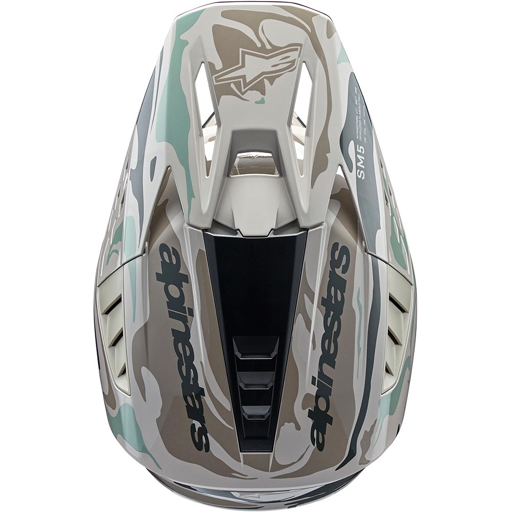 Alpinestars - Casque S-M5 Mineral Gris Clair / Kaki / Brillant