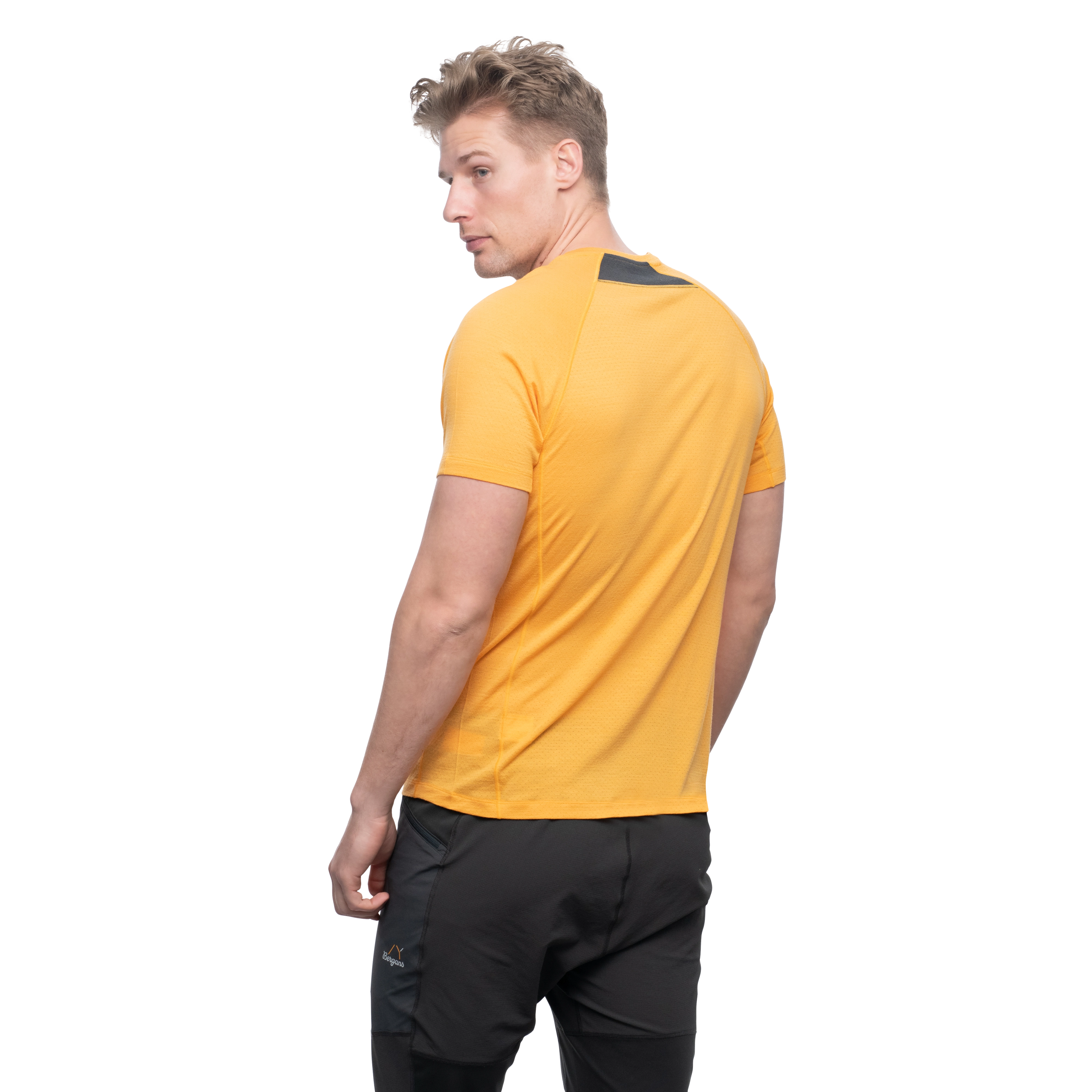 Y LightLine Merino Tee Men Mango Yellow