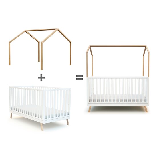Confort Toit Cabane pour lit   Hêtre Verni        de               AT4