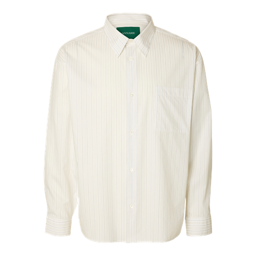 Annarr Volund-Stripe Tex Skjorte, Beige Structure, XL